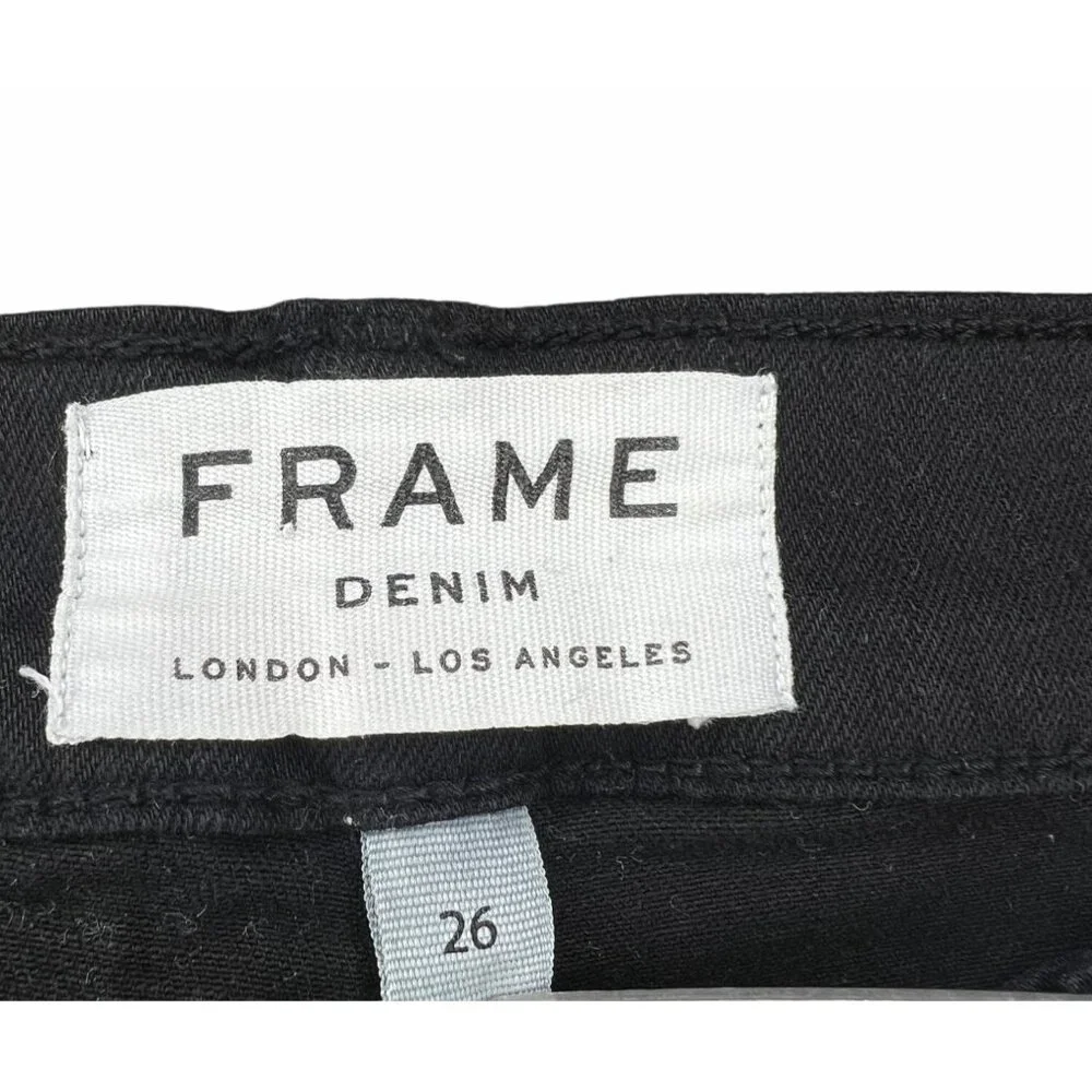 FRAME Le Skinny De Jeanne Womens Denim Black Skinny Jeans Size 26 - Picture 7 of 15